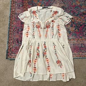 Zara embroidered floral Dress